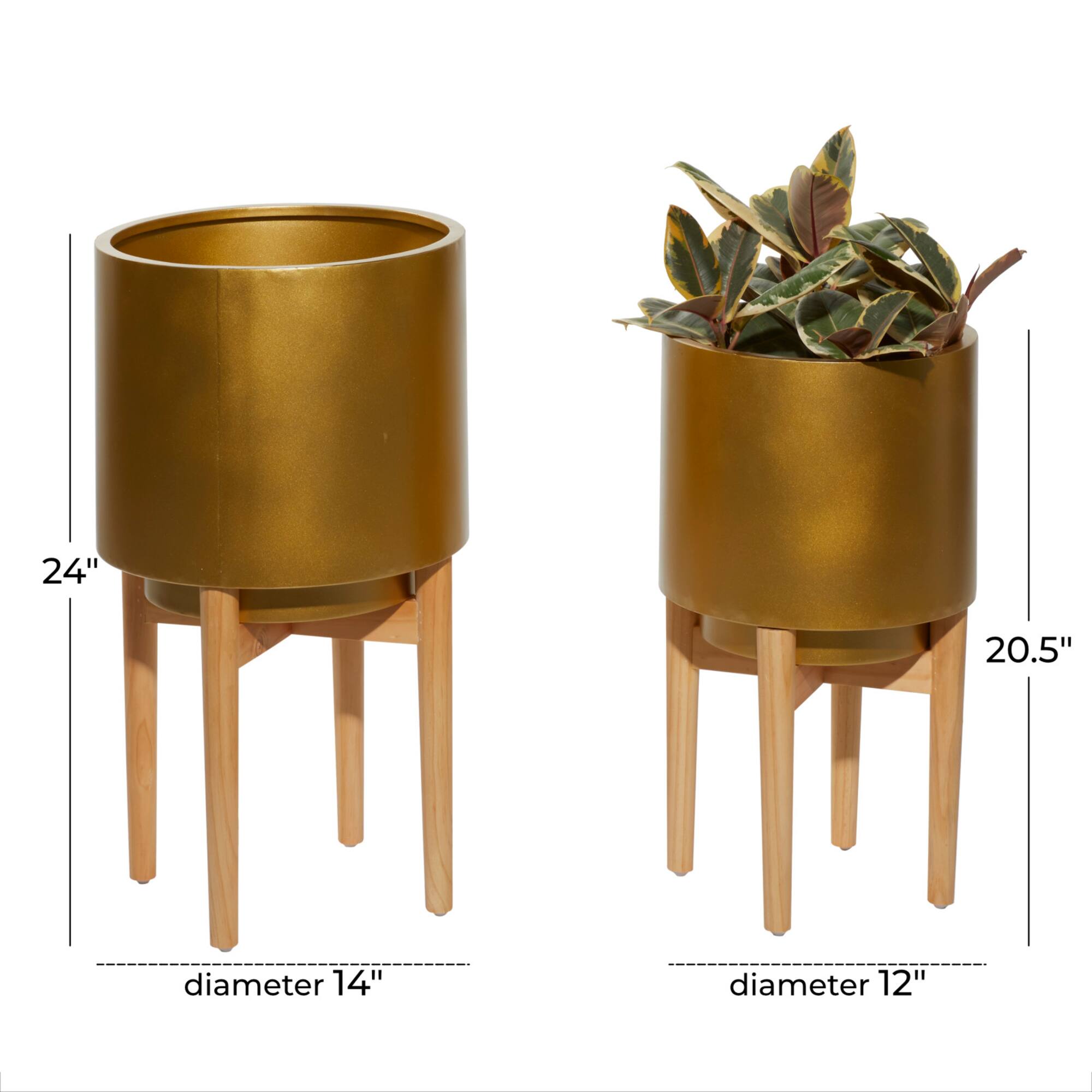 CosmoLiving by Cosmopolitan Gold Metal Planter Set